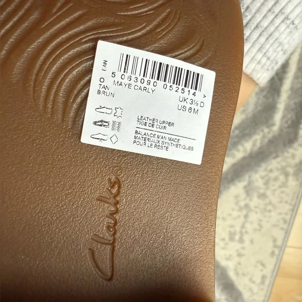 Clark’s Maye Carly Tall-Shaft Boot Leather Boots In Tan 6M NWT